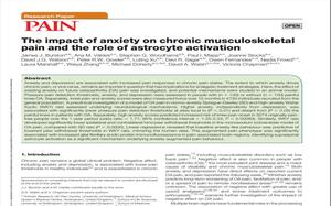 Anxiety and Asctrocyte Pain Journal Abstract Screenshot