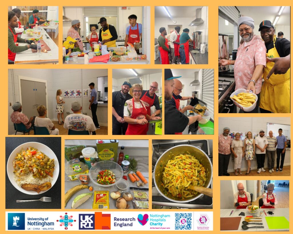 Selection of photos from Caribbean cooking workshops sponsored by Research England to engage the public with gut microbiome health research