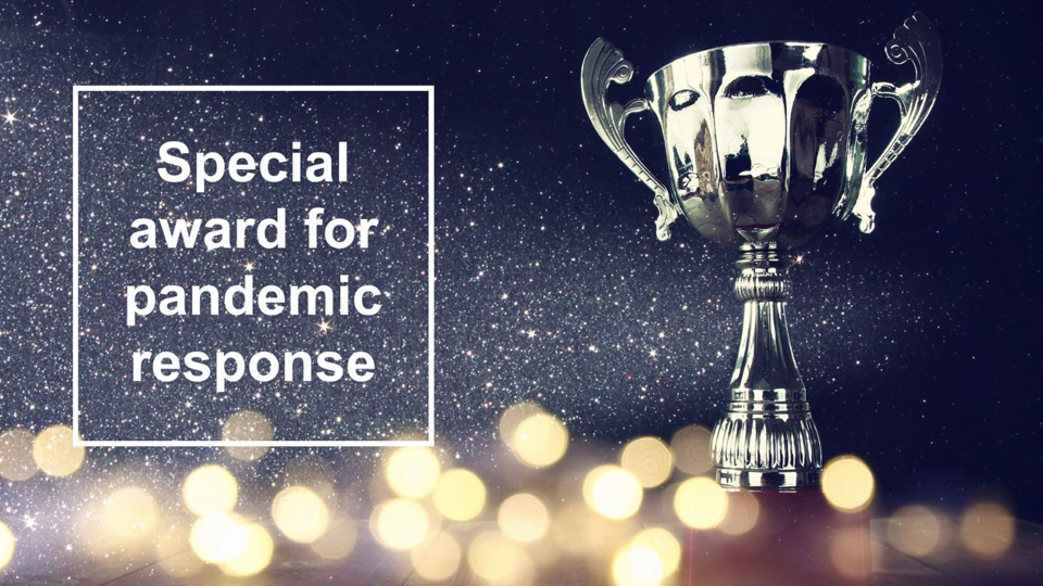 Special Award For Pandemic Response Text and Trophy