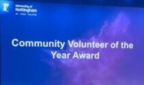 Screen showing text readingUoN Community Volunteer of the Year