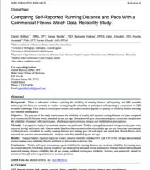 Comparing Self Reported Running Distance and Pace With Commercial Fitness Watch Data Journal Paper Screen Shot
